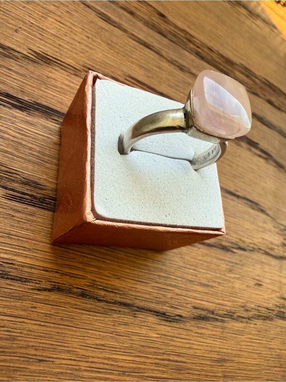 Emporio Armani Vintage Rose Quartz Rose Cut Ring Size 10.5